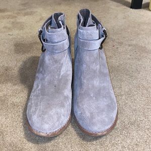 Grey Suede Heeled boots